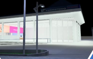 Iluminación exterior diseñada con simulación fotométrica en Dialux